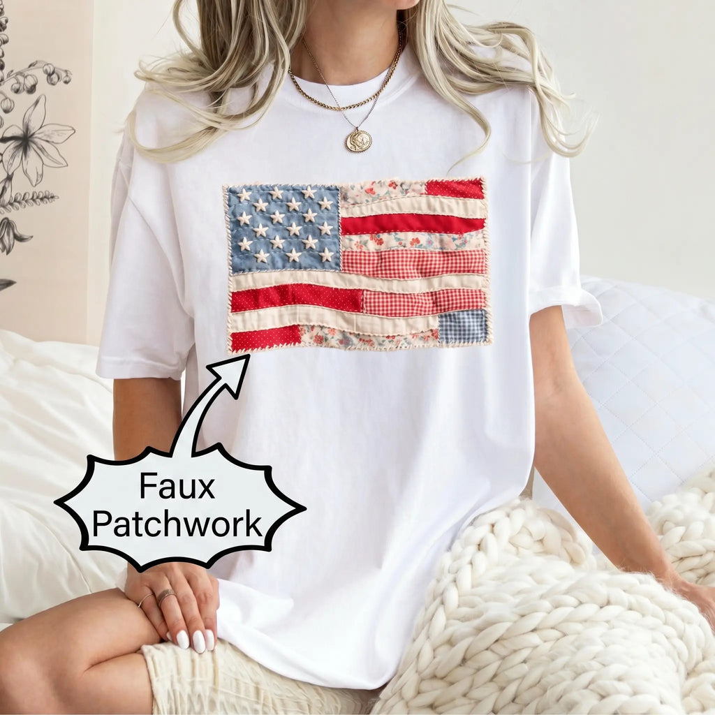 Memorial Day T-shirt American Eagle Independence Day 250 Years 1776 2026 Comfort Colors Retro American Flag Shirt, Faux Patchwork, Digital Print, vinyl ink
