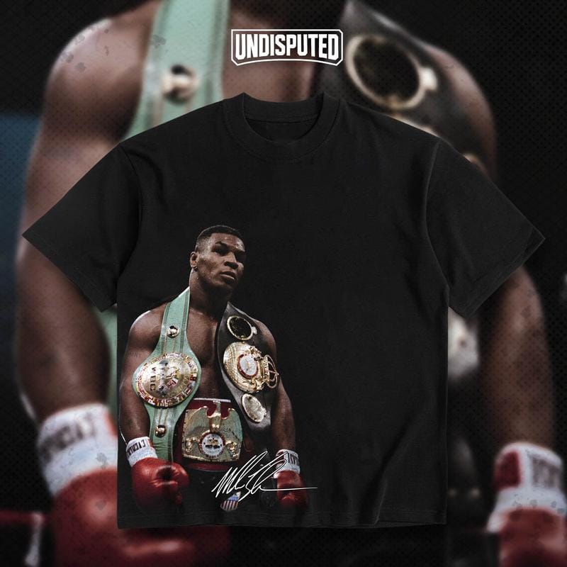 UNBEKANNT – Iron Mike Tyson Unbestrittener Champion – Schweres Baumwollhemd – Boxhemd – Herrenbekleidung – Atmungsaktiver Direktdruck 