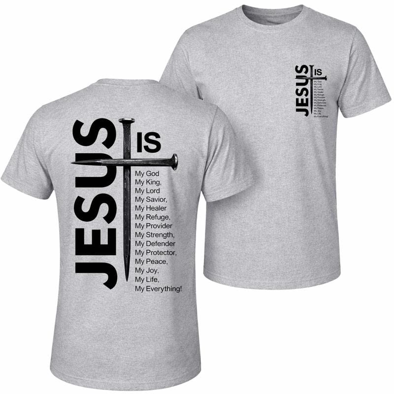 Men's Pure Cotton Short-Sleeve Graphic T-Shirt - Jesus and The Cross Print, Casual Loose Relaxed Fit, Classic Crew-Neck, Breathable Fabric, Streetwear Unisex Piece for Spring Summer Wear, Outdoor Fun